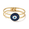 Rack Plating Brass Enamel Evil Eye Hollow Bangles for Women BJEW-H607-01G-3