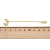 Brass Pave Clear Cubic Zirconia European Safety Chains with Charms KK-L236-16D-G-3