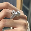 Adjustable Brass & Rhinestone and Imitation Pearl Cuff Rings FS-WGC0969-01-2
