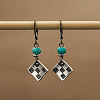 Alloy Rhombus Leverback Earrings for Women WGCA4A6-01-1
