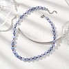 8.5MM Round Dyed Natural Malaysia Jade with Glass Seed Beaded Necklaces for Women NJEW-JN05646-01-1