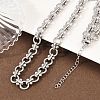 8MM 304 Stainless Steel Twisted Ring Link Chain Necklaces NJEW-Z105-04P-02-1