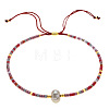 Adjustable Glass Seed Bead Slider Bracelets for Women VT9382-27-1
