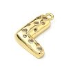 Brass Micro Pave Clear Cubic Zirconia Pendants KK-I476-02G-L-2
