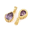 Brass Pave Cubic Zirconia Charms CU-CBA9AB3-01G-02-2