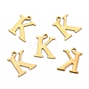 Ion Plating(IP) 304 Stainless Steel Alphabet Charms STAS-H122-K-G-2