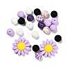 23Pcs Sunflower & Round Silicone Focal Beads SIL-L005-01C-2