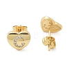 Rack Plating Brass Micro Pave Clear Cubic Zirconia Stud Earrings EJEW-K299-01G-C-4