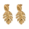 304 Stainless Steel Leaf Stud Earrings for Women EJEW-236-01G-2