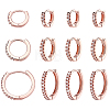 12Pcs 3 Styles Brass Rhinestone Hoop Earrings EJEW-GA0001-14-1