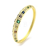 Brass Micro Pave Clear Cubic Zirconia Hinged Bangles BJEW-Z062-24G-1