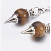 Natural Tiger Eye Sphere Dowsing Pendulums BJEW-E292-A09-3