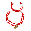 Handmade Red String Braided Bracelet Sets with Stainless Steel Chinese Knot Charms NM6573-2-3