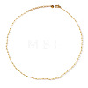 Brass and Glass Pearl Round Beaded Chain Necklaces for Women QA9990-3-1