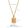 304 Stainless Steel Rectangle with Facetd Round Cubic Zirconia Ball Pendant Necklaces WGA581F-01-1