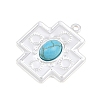 304 Stainless Steel with Synthetic Turquoise Pendants STAS-H253-01C-S-2