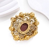 Baroque Style Flower Zinc Alloy Zinc Alloy Rhinestone Brooches PW-WGC517E-01-3
