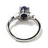 Oval Natural Lapis Lazuli Adjustable Rings RJEW-Q818-01P-05A-4