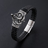 Punk Braided PU Leather Cord Bracelets WA3101-1-1