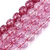 Crackle Transparent Glass Beads Strands GLAA-Q108-02A-11-1