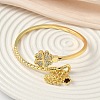 Brass Micro Pave Clear Cubic Zirconia Cuff Bangles BJEW-F513-04G-1