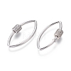Brass Micro Pave Cubic Zirconia Screw Carabiner Lock Charms ZIRC-I031-19P-2