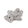 Brass Micro Pave Cubic Zirconia Connector Charms ZIRC-P107-01P-01-3
