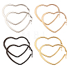 4 Pairs 4 Colors Titanium Steel Heart Hoop Earrings for Women EJEW-AN0002-87-1