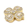 Brass Clear Cubic Zirconia Flower Connector Charms KK-L229-065G-2