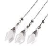 Natural Quartz Crystal Rhombus Faceted Poined Dowsing Pendulums G-Q184-05G-AS-1