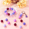 40Pcs 4 Colors Opaque Acrylic Beads MACR-TA0002-97B-8