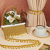 Polyester Braided Metallic Lace Trim with Metal Flat Round Tassel OCOR-WH0082-538-4