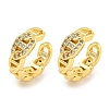 Brass Micro Pave Cubic Zirconia Cuff Earrings EJEW-C104-084G-1