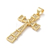 Brass Micro Pave Cubic Zirconia Pendants KK-A212-07E-G-2