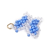 Glass Seed Beaded Butterfly Pendants PALLOY-MZ00473-01-4