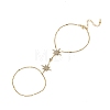 Summer 304 Stainless Steel Crystal Rhinestone Star Link Hand Chain Ring Bracelets for Women SA-CBAAE04-04G-3
