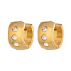 304 Stainless Steel Rhinestone Hoop Earrings for Women BG8206-1-3