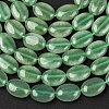 Natural Green Aventurine Flat Oval Bead Strands G-M206-22-2
