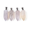Natural Grey Agate Pendants G-N349-16P-08-1