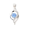 Pure Silver Cubic Zirconia Pendants STER-S008-03B-P-1