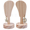 2Pcs Desktop Ear Shaped Wood Earrings Organizer Display Stands for Jewelry Display Rack ODIS-CA0001-32A-1