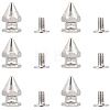 50Pcs Zinc Alloy Spikes Screwback Studs FIND-GF0008-53C-7