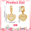 1Pc 925 Sterling Silver Heart Charms STER-BC0004-37G-2