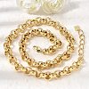 12MM Brass Textured Rolo Chain Necklaces NJEW-L013-08G-3