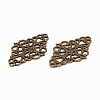 Tibetan Style Alloy Rhombus Filigree Joiners Links TIBE-5377-AB-FF-3