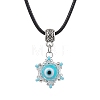 Evil Eye Handmade Lampwork & Glass Sead Beaded Pendant Necklaces NJEW-MZ00092-05-2