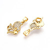 Brass Micro Pave Cubic Zirconia Pendants KK-T070-84G-2