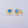 Brass Pave Dodger Blue Cubic Zirconia Cartilage Earrings FS-WGEDAE7-12-1