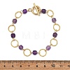 Natural Mixed Gemstone & Brass Open Jump Rings Link Bracelets for Women BJEW-JB14116-4