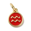 Real 18K Gold Plated Brass Enamel Charms KK-L216-001G-E03-1